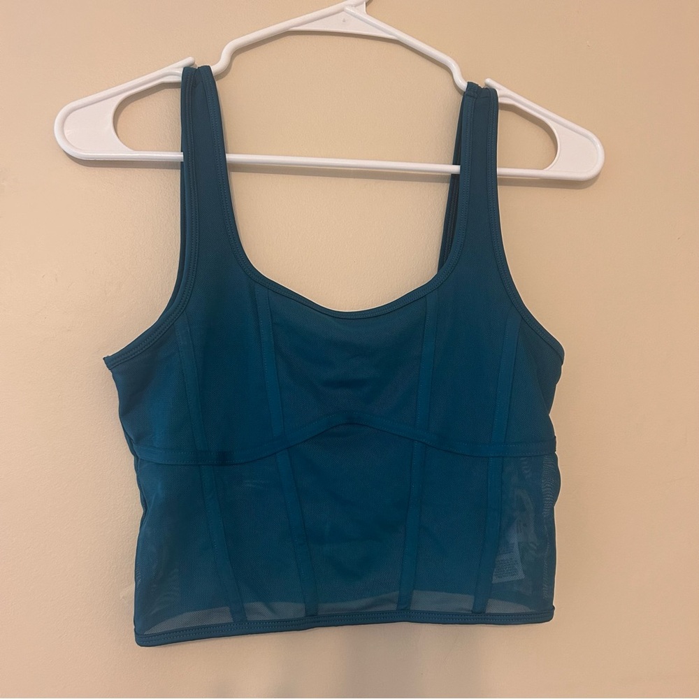 Garage Blue Mesh Crop Top